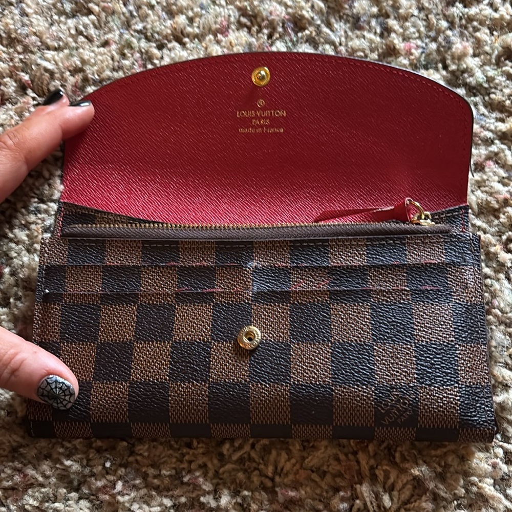 Brown checkered wallet